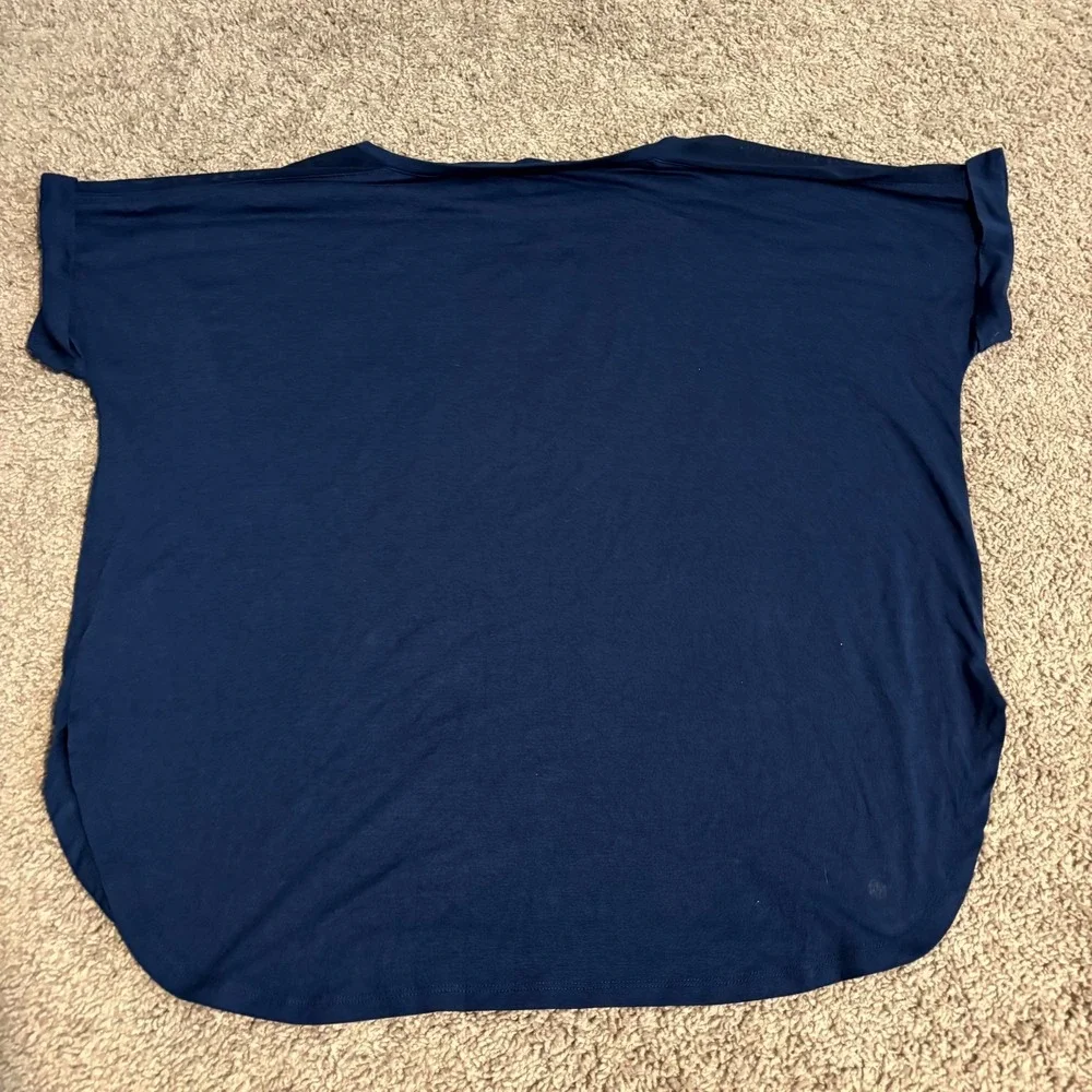 Avia Womens XXL Blue Loose Fit Short Sleeve Tee Casual Comfort Lounge Top - Picture 5 of 5